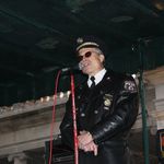 Former Philadelphia Police Captain   Ray Lewis, who was arrested in November, addresses the crowd at Union Square. 